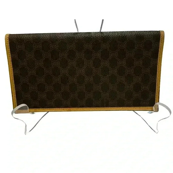 Celine Wallet Long Bi Fold Wallet Macadam Brown Woman unisex - Picture 1 of 16